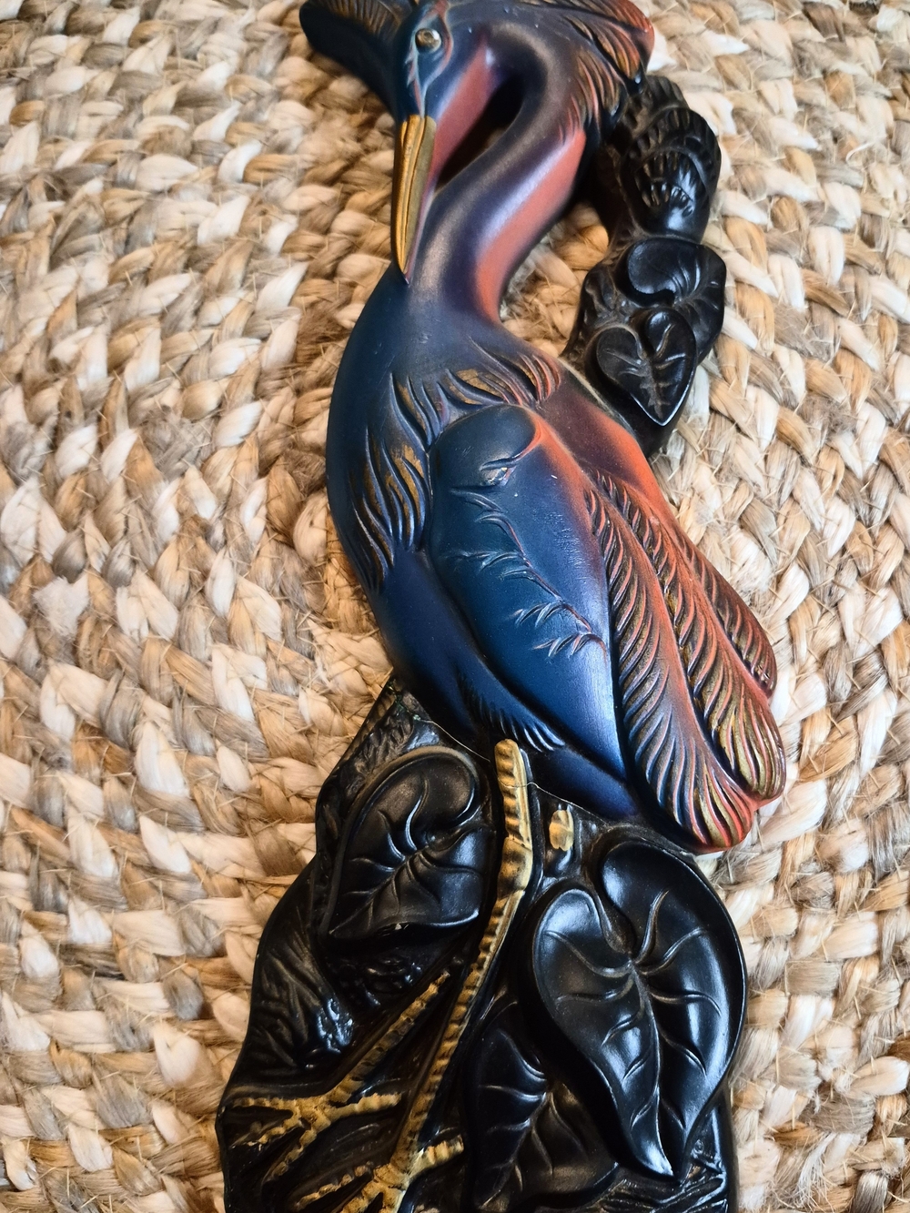 Vintage Carved Heron Wall Art -  Miller Studio Chalkware 1969